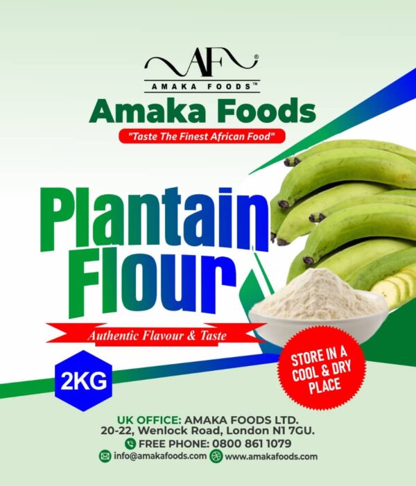 Amaka Plantain Flour 2KG. (100% Plantain)